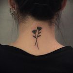 тату роза на шее девушки 04.02.2020 №009 -rose tattoo for girl- tatufoto.com
