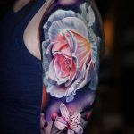 тату роза цветная для девушки 04.02.2020 №008 -rose tattoo for girl- tatufoto.com