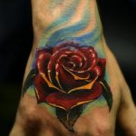 тату роза цветная для девушки 04.02.2020 №009 -rose tattoo for girl- tatufoto.com