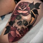 тату роза цветная для девушки 04.02.2020 №011 -rose tattoo for girl- tatufoto.com