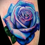 тату синяя роза для девушки 04.02.2020 №001 -rose tattoo for girl- tatufoto.com