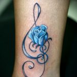 тату синяя роза для девушки 04.02.2020 №004 -rose tattoo for girl- tatufoto.com