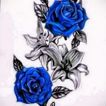 тату синяя роза для девушки 04.02.2020 №006 -rose tattoo for girl- tatufoto.com