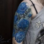тату синяя роза для девушки 04.02.2020 №013 -rose tattoo for girl- tatufoto.com