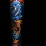 тату синяя роза для девушки 04.02.2020 №018 -rose tattoo for girl- tatufoto.com