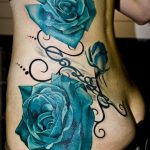 тату синяя роза для девушки 04.02.2020 №020 -rose tattoo for girl- tatufoto.com