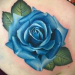 тату синяя роза для девушки 04.02.2020 №022 -rose tattoo for girl- tatufoto.com