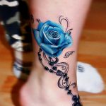 тату синяя роза для девушки 04.02.2020 №025 -rose tattoo for girl- tatufoto.com