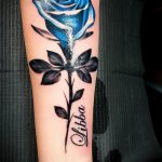 тату синяя роза для девушки 04.02.2020 №028 -rose tattoo for girl- tatufoto.com