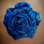 тату синяя роза для девушки 04.02.2020 №029 -rose tattoo for girl- tatufoto.com