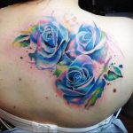 тату синяя роза для девушки 04.02.2020 №034 -rose tattoo for girl- tatufoto.com