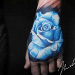 тату синяя роза для девушки 04.02.2020 №038 -rose tattoo for girl- tatufoto.com