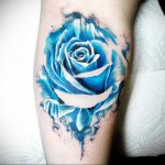 тату синяя роза для девушки 04.02.2020 №039 -rose tattoo for girl- tatufoto.com