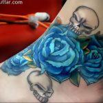 тату синяя роза для девушки 04.02.2020 №042 -rose tattoo for girl- tatufoto.com