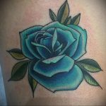 тату синяя роза для девушки 04.02.2020 №043 -rose tattoo for girl- tatufoto.com