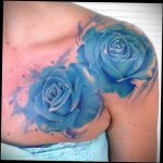 тату синяя роза для девушки 04.02.2020 №044 -rose tattoo for girl- tatufoto.com