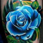 тату синяя роза для девушки 04.02.2020 №048 -rose tattoo for girl- tatufoto.com