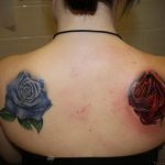 тату синяя роза для девушки 04.02.2020 №053 -rose tattoo for girl- tatufoto.com