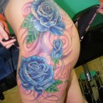 тату синяя роза для девушки 04.02.2020 №054 -rose tattoo for girl- tatufoto.com