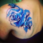 тату синяя роза для девушки 04.02.2020 №064 -rose tattoo for girl- tatufoto.com