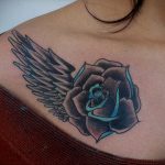 тату синяя роза для девушки 04.02.2020 №066 -rose tattoo for girl- tatufoto.com
