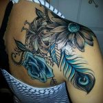тату синяя роза для девушки 04.02.2020 №070 -rose tattoo for girl- tatufoto.com