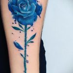 тату синяя роза для девушки 04.02.2020 №071 -rose tattoo for girl- tatufoto.com