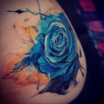 тату синяя роза для девушки 04.02.2020 №072 -rose tattoo for girl- tatufoto.com