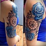 тату синяя роза для девушки 04.02.2020 №074 -rose tattoo for girl- tatufoto.com
