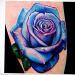 тату синяя роза для девушки 04.02.2020 №075 -rose tattoo for girl- tatufoto.com