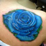 тату синяя роза для девушки 04.02.2020 №076 -rose tattoo for girl- tatufoto.com