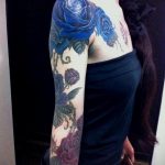 тату синяя роза для девушки 04.02.2020 №081 -rose tattoo for girl- tatufoto.com