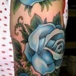 тату синяя роза для девушки 04.02.2020 №083 -rose tattoo for girl- tatufoto.com