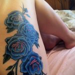 тату синяя роза для девушки 04.02.2020 №086 -rose tattoo for girl- tatufoto.com