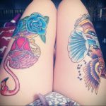 тату синяя роза для девушки 04.02.2020 №092 -rose tattoo for girl- tatufoto.com