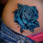 тату синяя роза для девушки 04.02.2020 №093 -rose tattoo for girl- tatufoto.com