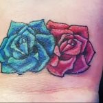 тату синяя роза для девушки 04.02.2020 №095 -rose tattoo for girl- tatufoto.com