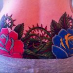 тату синяя роза для девушки 04.02.2020 №096 -rose tattoo for girl- tatufoto.com
