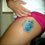 тату синяя роза для девушки 04.02.2020 №105 -rose tattoo for girl- tatufoto.com