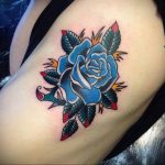тату синяя роза для девушки 04.02.2020 №110 -rose tattoo for girl- tatufoto.com