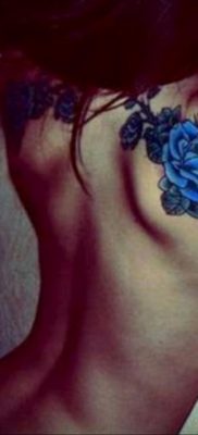 тату синяя роза для девушки 04.02.2020 №111 -rose tattoo for girl- tatufoto.com