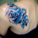 тату синяя роза для девушки 04.02.2020 №112 -rose tattoo for girl- tatufoto.com