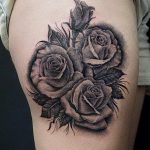 тату черная роза для девушки 04.02.2020 №008 -rose tattoo for girl- tatufoto.com