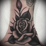 тату черная роза для девушки 04.02.2020 №020 -rose tattoo for girl- tatufoto.com