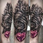 тату черная роза для девушки 04.02.2020 №021 -rose tattoo for girl- tatufoto.com
