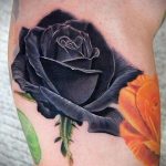 тату черная роза для девушки 04.02.2020 №022 -rose tattoo for girl- tatufoto.com