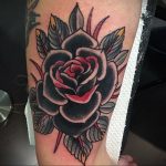 тату черная роза для девушки 04.02.2020 №025 -rose tattoo for girl- tatufoto.com