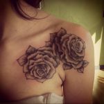 тату черная роза для девушки 04.02.2020 №033 -rose tattoo for girl- tatufoto.com