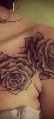 тату черная роза для девушки 04.02.2020 №033 -rose tattoo for girl- tatufoto.com