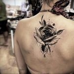 тату черная роза для девушки 04.02.2020 №042 -rose tattoo for girl- tatufoto.com